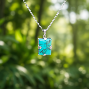 Collier pendentif en argent avec chrysoprase, bijou fin, charme - Product Image 3