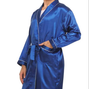 Bata de Seda Satén Profesional de Alta Calidad para Hombre, Diseño Personalizado con Logotipo, Ropa de Dormir Transpirable y Cómoda, Todas las Tallas - Product Image 1