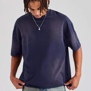 T-shirts pour hommes du fabricant imprimés numériquement 100% coton biologique épaule lourde Vintage de haute qualité tricoté à l'acide - Product Image 4