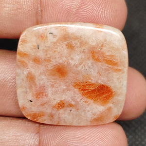 Pierre de soleil orange naturelle de haute qualité, cabochon lisse poli, 5-8 mm, pour la fabrication de bijoux - Product Image 1