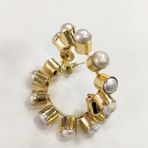 Radiant Sophistication Real Baroque Pearls Hoop Earrings for Timeless Elegance Available at Competitive Price