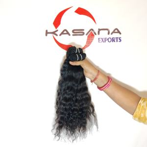 Raw Machine doble trama 100% paquete vietnamita tejido rizado color natural negro mujeres barato al por mayor extensiones de cabello humano - Product Image 2