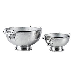 Simple Ultimate High Quality <b>Metal</b> Silver Finishing With Hammered Chilled Bottle Ice Bowl for Sale - Product Image 4