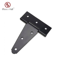 Kit de quincaillerie pour portail en acier inoxydable industriel noir mat de 4 pouces avec charnière en T et vis de montage pour portes en bois