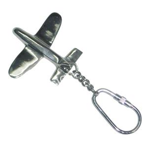 Porte-clés en métal brillant en forme d'avion, promotionnels et de collection, à prix abordable - Product Image 1
