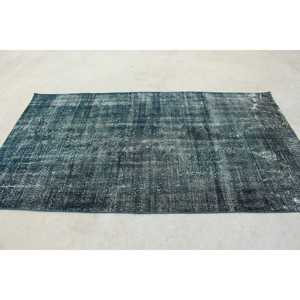 Alfombra Turca, Alfombra Vintage de 4.4x7.9 pies, Alfombra de Lana Azul - Product Image 2