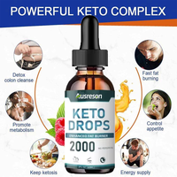 Produits de boissons liquides Keto Diet Ausreson OEM, complément énergétique naturel, gestion du poids, brûleur de graisse, Slim Fast, gouttes Keto BHB