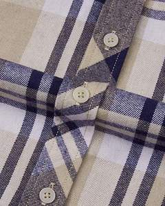 Chemises en flanelle décontractées de haute qualité Top tendance chemises à carreaux bleus en polyester et spandex à manches longues pour hommes - Product Image 3