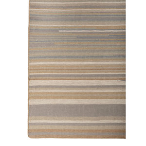 Indusbar ADWL-13092 Grey <b>Black</b> Flat Weaves Wool <b>Rug</b> Striped Abstract Rectangle Hallway for Home Floor Rectangle Jute <b>Rug</b> Home - Product Image 4