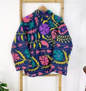 Veste brodée de Bohème colorée pour femmes Manteau ethnique de style Suzani multicolore Boutique de vêtements d'extérieur faits à la main - Product Image 2