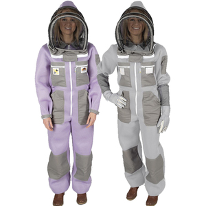 Traje de apicultura púrpura y gris hecho a medida de alta calidad para mujer Precio de servicio OEM transpirable y de moda - Product Image 3