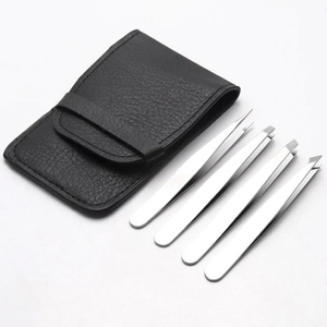 Juego de pinzas para depilar cejas de acero inoxidable de la mejor calidad, instrumentos de belleza para extensión de pestañas, pinzas curvas ESD - Product Image 2