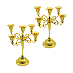 Candélabre en métal fabriqué à la main avec design en relief 4 bras pour décor de fête de mariage bougeoir luxueux le plus précieux disponible - Product Image 6