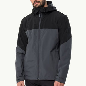 Chaqueta cortavientos de lona ligera personalizada para hombre, chaqueta deportiva informal con capucha impermeable y resistente al viento, venta al por mayor - Product Image 5
