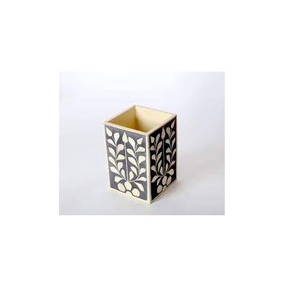Portalápices de Mosaico con Incrustaciones de Hueso y Cuerno de Alta Calidad, Cuerno en Negro y Hueso en Blanco, por Saniya Handicraft - Product Image 4