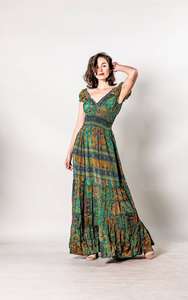 เดรสยาวแม็กซี่สำหรับผู้หญิง ฤดูร้อน ปี 2025 ขายส่ง ผ้าฝ้ายออร์แกนิคถักลายลูกไม้พิมพ์ลายชายหาด สไตล์โบฮีเมียนหรูหรา ติดกระดุม - Product Image 6