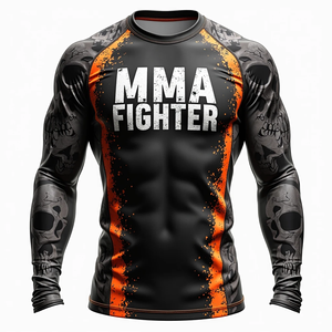 Protector de sarpullido MMA personalizado construido para la máxima comodidad con mangas completas y cortas y tejido de rendimiento kimono de jiu jitsu - Product Image 6