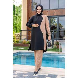 Hijab de dos tonos Conjunto de 2 piezas Negro - Product Image 4