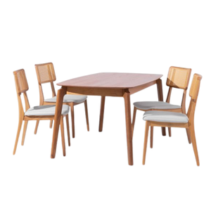 Nouvelle collection de tables à manger en bois de teck avec 4 chaises Ensemble de tables à manger en bois pour l'extérieur et l'intérieur Prix de gros - Product Image 3