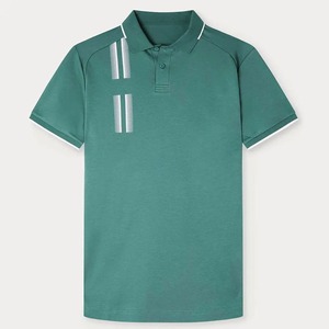 Polos personalizados transpirables Dry-Fit para hombre, manga corta bordada, logotipo ODM, mezcla de poliéster y algodón de alto rendimiento de punto - Product Image 1