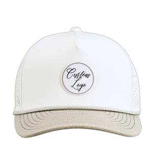 หมวกแบบมีเชือก5แผงสำหรับตัดหมวกลายแถบยางโลโก้หมวกแก๊ปหมวกปีกแบนทำจากโพลีเอสเตอร์ออกแบบได้ตามต้องการ100% ได้ทุกเพศ - Product Image 1