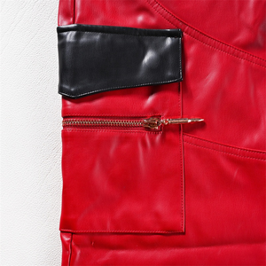 Pu Faux <b>Leather</b> <b>Cargo</b> <b>Pants</b> Skull Embossed Custom Color Y2K Streetwear <b>Leather</b> <b>Pants</b> for Men - Product Image 4