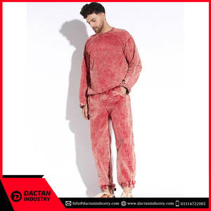 Chándales de lavado ácido para hombre a la moda del fabricante, ropa de calle de calidad premium con impresión digital de talla grande para invierno - Product Image 3