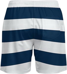 Logo personnalisé Maillot de bain pour homme à rayures bleu marine et blanc Short de bain à séchage rapide Maillot de bain de plage Maillots de bain avec poches - Product Image 5