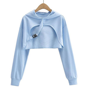 Sudaderas Cortas con Capucha de Algodón de Alta Calidad Personalizadas para Mujer, Estilo Casual de Invierno - Product Image 2