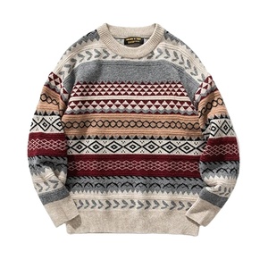 Pull en tricot à motif vintage personnalisé pour homme SUPREX Enterprises, col rond, manches longues, pull chaud d'hiver, mélange de laine douce, rétro - Product Image 1