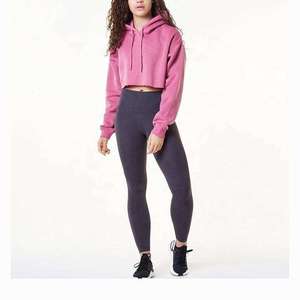 Sudaderas con Capucha y Top Corto de Punto para Mujer, 100% Algodón, Logotipo Frontal Personalizable, Venta al Por Mayor - Product Image 4