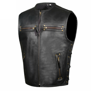 Chaquetas para hombre, chaqueta sin mangas de cuero resistente, ropa de protección para motociclistas, chaqueta sin mangas de cuero corta, elegante para mujer - Product Image 5