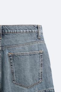 Shorts en jean cargo coupe ample logo personnalisé shorts pour hommes effet délavé soleil fabricants de vêtements douaniers - Product Image 3