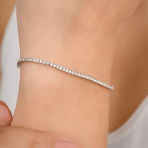 100% genuino 18K oro blanco sólido diseño de moda elegante pulsera apilable joyería fina hecha a mano para bodas y fiestas - Product Image 2