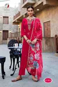 Seda romana atractiva con pantalones Kurti de impresión digital y fabricante y proveedor Dupatta de Surat a precio barato - Product Image 5