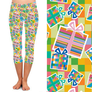 Fête de noël taille haute Leggings pour femmes filles Capri imprimer conception mince Fitness pantalon taille élastique fermeture genou longueur - Product Image 5