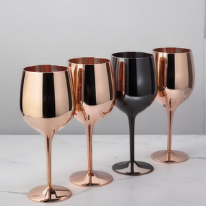 2 Copas de Vino de Acero Inoxidable de 18 oz con Boquilla, Copas de Vino Irrompibles con Tallo, Copas de Vino Metálicas, Copas Metálicas Doradas - Product Image 3