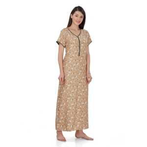 Robe de nuit longue Evolve pour femme, 100 % rayonne, imprimée, ultra douce, confortable pour l'été - Product Image 4