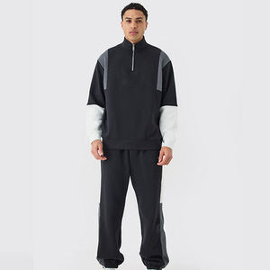 ชุดวอร์มผู้ชายแบบซิปครึ่งคอเสื้อสไตล์ระบายได้ดีดีไซน์2025สำหรับฤดูหนาว - Product Image 1