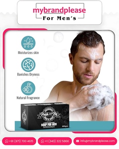 Savon Aqua pour hommes avec action exfoliante blanchissante nettoyage en profondeur marque privée marque personnalisée OEM ODM formule douce - Product Image 2