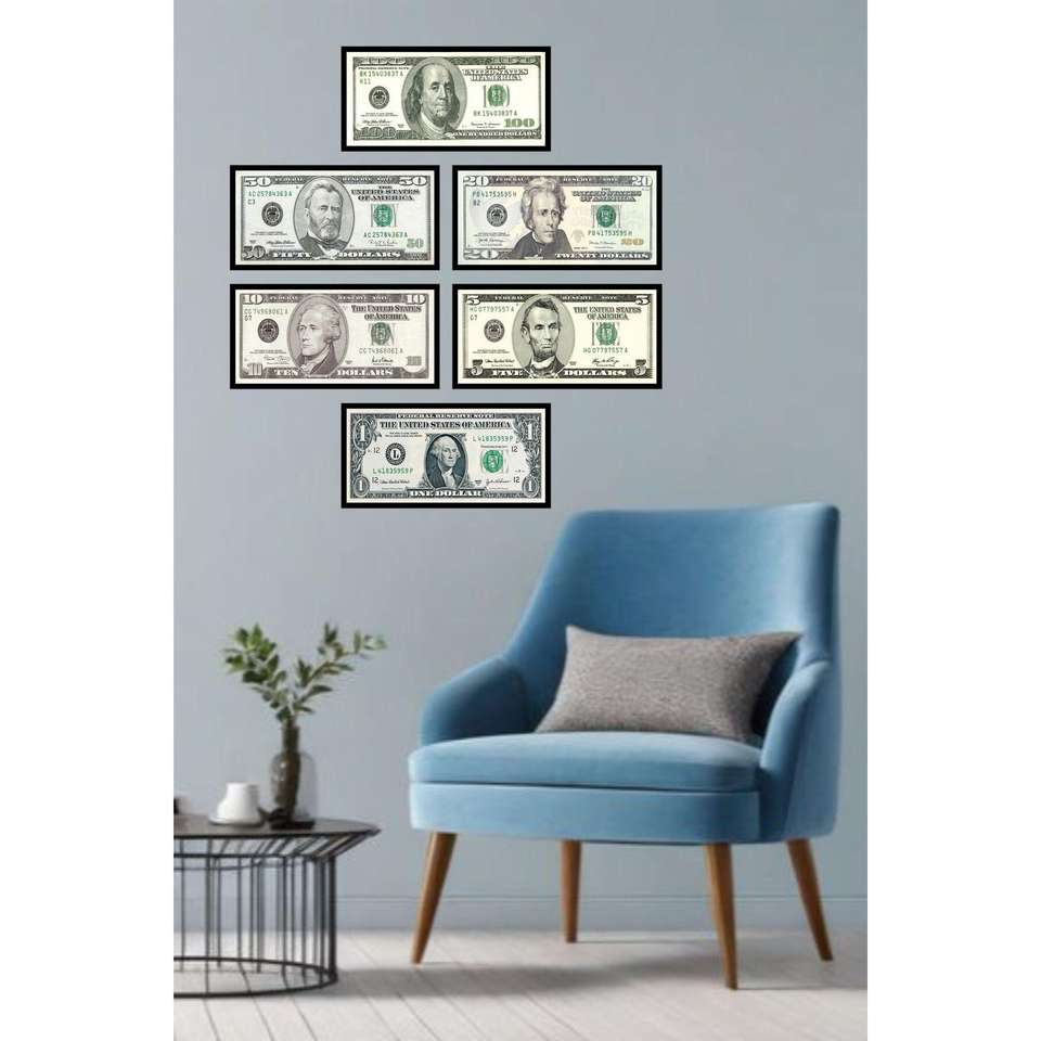 6 Piece (10X20) Frame-look MDF Dollar Pictures Set - PARASET-2