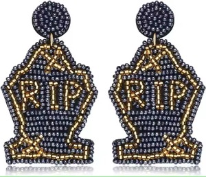 Pendientes Colgantes de Cuentas de Cristal Bordadas a Mano de JAVED HANDICRAFTS, con Diseño de Árbol de Navidad, para el Día de San Valentín - Product Image 3