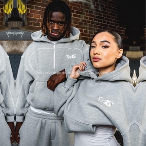 Custom Oversized Unisex Sweatshirt Tracksuit Zip up <b>Hoodies</b> and Sweat Pants Set Tracksuit Sportswear <b>for</b> Sweatsuit <b>Men</b> - Product Image 6