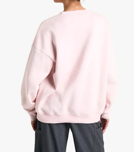 เสื้อสเวตเตอร์ขนแกะโอเวอร์ไซส์ของผู้หญิงผ้าคอตตอน100% ลายพื้นโลโก้ด้านหน้าฤดูใบไม้ร่วง - Product Image 2