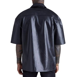 La mejor llegada, camisa de cuero impermeable de Color liso para hombre, diseño único, a la moda ropa de invierno, camisa de cuero para hombre - Product Image 4