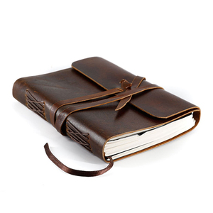 Da cổ điển Tạp Chí với khóa đóng cửa Antique deckle cạnh Giấy trống kế hoạch thiết kế giá rẻ bán cổ điển da Nhật Ký - Product Image 3