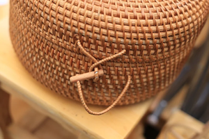 Boîte de rangement ronde en rotin faite à la main, boîte de rangement artisanale, écologique, naturelle, décoration intérieure et extérieure, vente en gros du Vietnam - Product Image 5