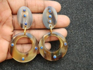 Pendientes artesanales de cuerno de vaca de búfalo para mujer, uso diario, patrón de mariposa Vintage para bodas, fiestas, aniversarios cristianos - Product Image 3