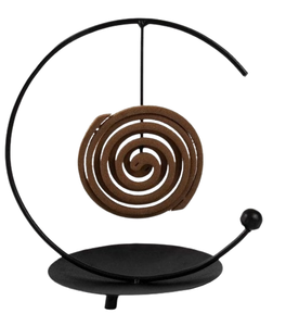 Soporte de bobina de Mosquitos de Metal de hierro negro en forma de C, quemador de incienso de bobina repelente de insectos sostenible decorativo para el hogar - Product Image 1