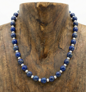 Collier pour femme en argent 925 plaqué or de 18 pouces, à perles géométriques, noué à la main, accessoire de mode tendance, cadeau en labradorite RUdra - Product Image 3